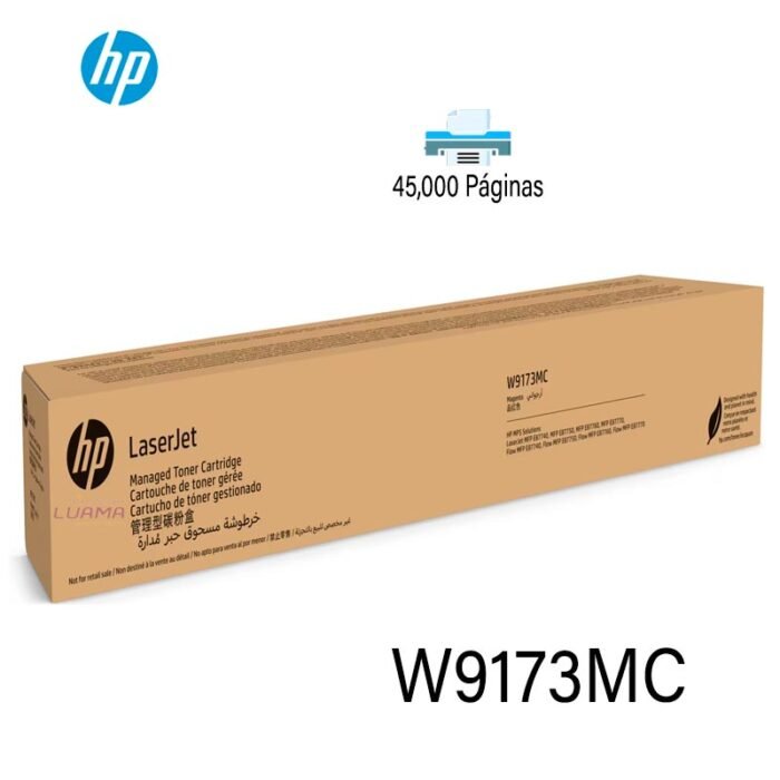 Tóner Hp W9173MC Magenta L.J. MFP E87740 45k Paginas Tóner Hp W9173MC Magenta L.J. MFP E87740 45k Paginas