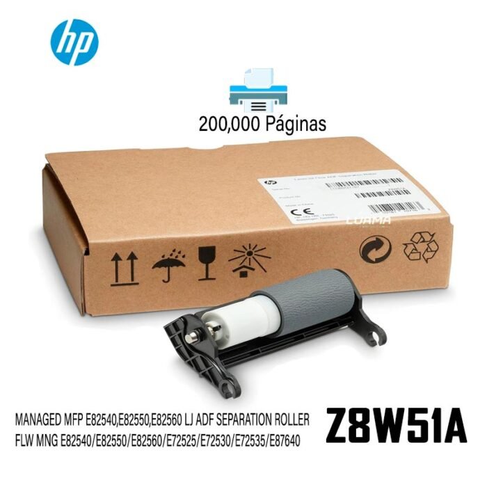 Kit de rodillos de separación ADF para impresoras HP LaserJet Flow (Z8W51A)