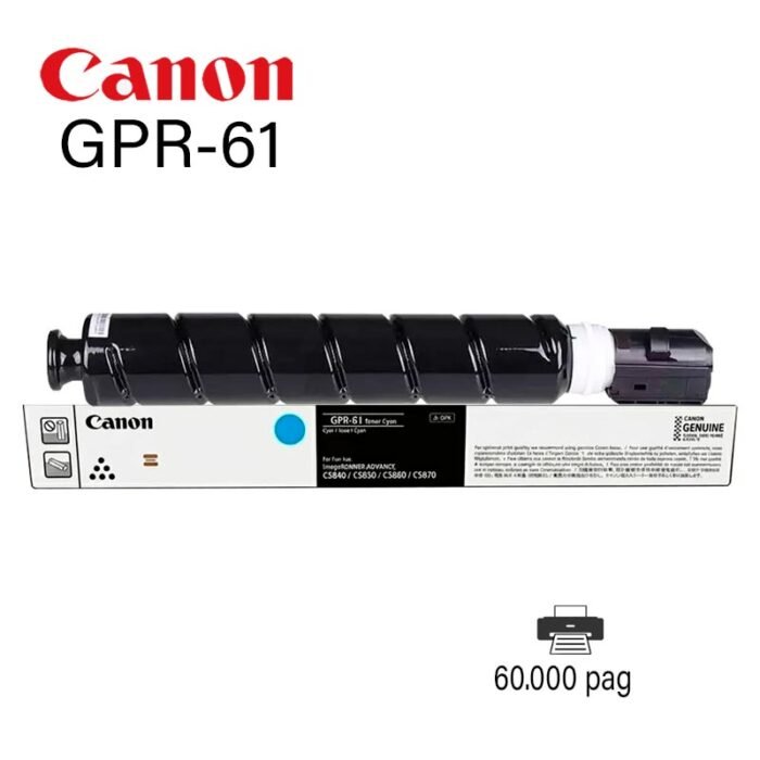 Toner Canon GPR-61 Cyan iR DX C5870i C5860i C5850i C5840i 60K Paginas