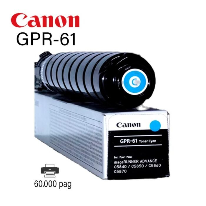 Toner Canon GPR-61 Cyan iR DX C5870i C5860i C5850i C5840i 60K Paginas