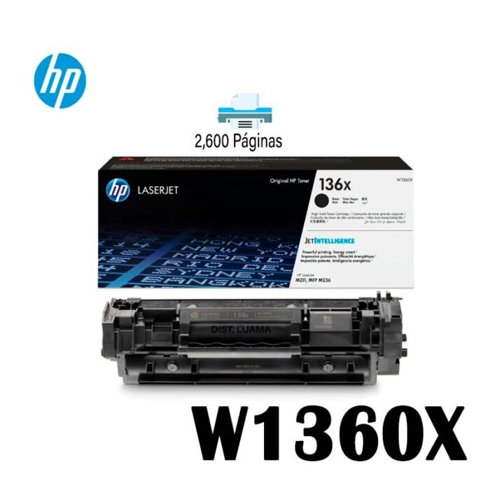 Toner HP W1360X (136X) L.J. M211 Black 2.600 Paginas