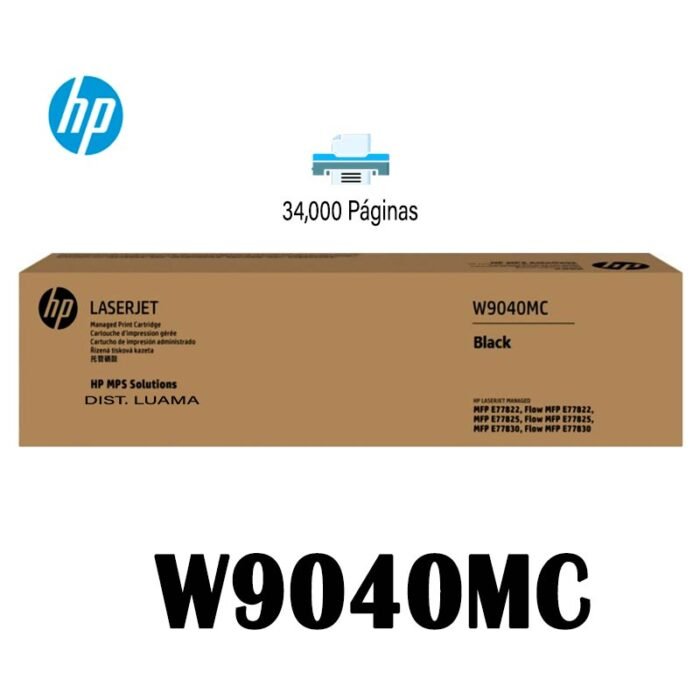 Tóner hp W9040MC Negro LJ E7782dn 34K Paginas