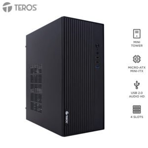 Case TEROS TE-1035S, Mini Tower ATX, 250 W, USB 3.0 / 2.0, audio HD, negro