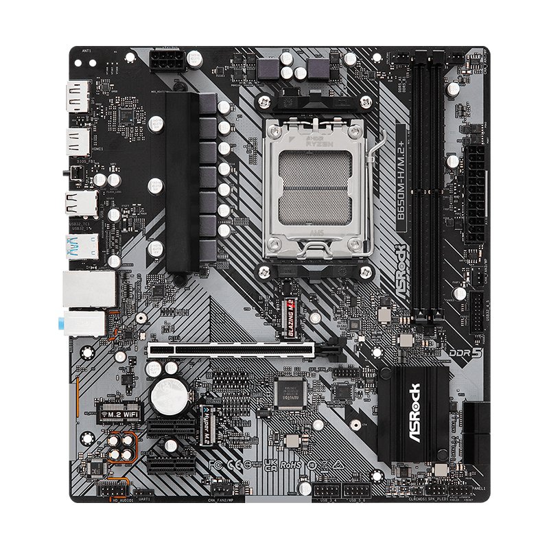 Motherboard ASROCK B650M-H/M.2+, Chipset AMD B650, Socket AMD AM5, mATX