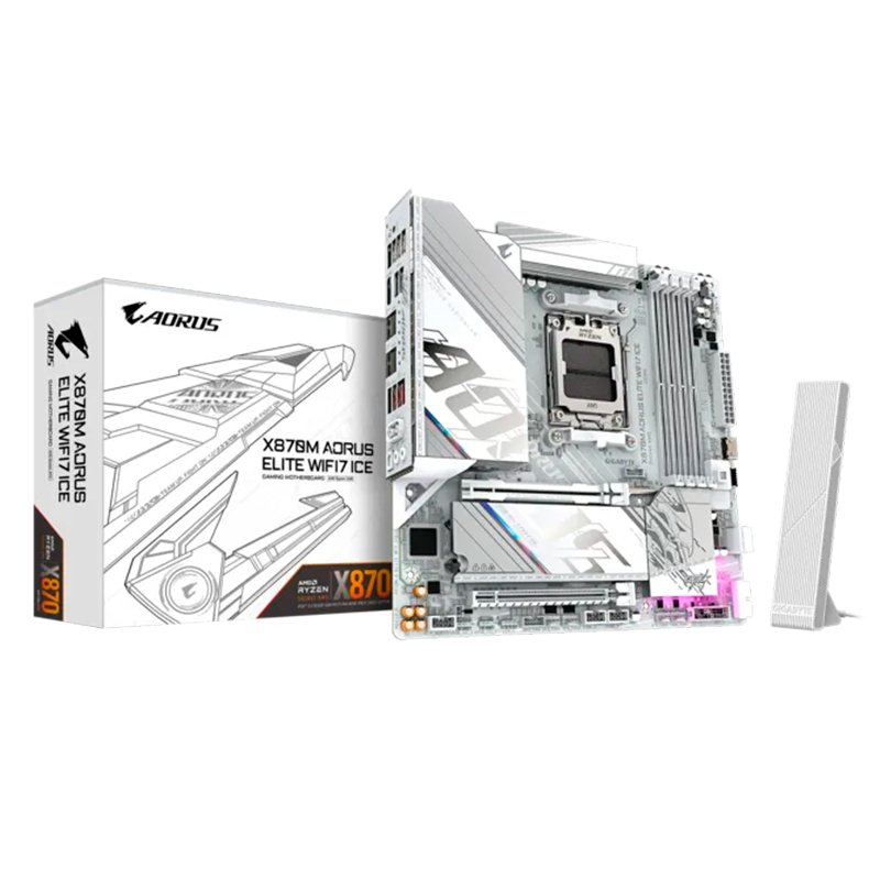 Motherboard GIGABYTE X870M AORUS ELITE WIFI7 ICE, Chipset AMD X870, Socket AMD AM5, M-ATX