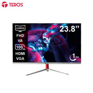 Monitor curvo TEROS TE-2402S, 23.8” FHD VA, 100Hz, 1ms, HDMI, VGA