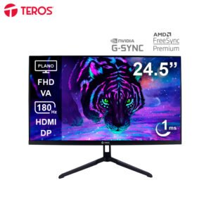 Monitor plano gaming TEROS TE-2475G 24.5” FHD VA 180Hz 1ms HDMI DP AUDIO OUT negro
