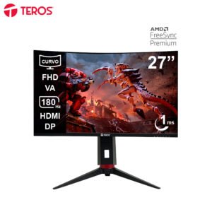 Monitor Curvo Gaming TEROS TE-2766G, 27” FHD VA, 180 Hz, 1ms, HDMI, DP, AUDIO OUT