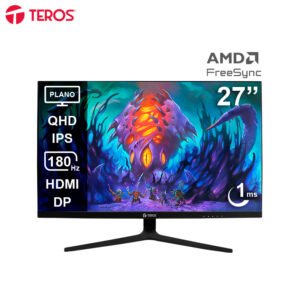 Monitor Plano Gaming TEROS TE-2769G, 27” QHD IPS, 180 Hz, 1ms, HDMI, DP, Audio
