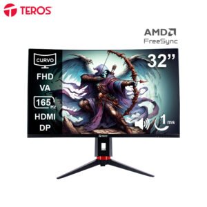 Monitor Curvo Gaming Teros TE-3215G, 31.5” FHD VA, 165Hz, 1ms, HDMI, DP, Audio Out