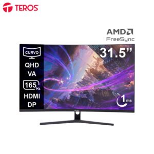 Monitor Curvo Gaming TEROS TE-3217G, 31.5” QHD VA, 165Hz, 1ms, DP, HDMI, Audio Out