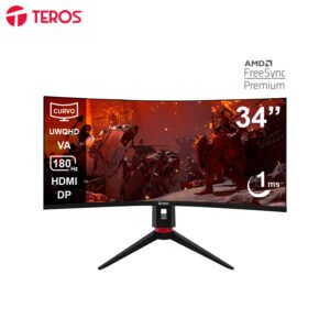 Monitor Curvo Gaming TEROS TE-3412G 34” UWQHD VA 180Hz 1ms HDMI DP Audio Out