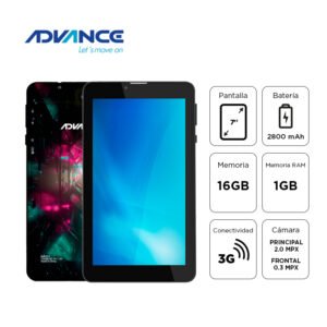 Tablet Advance Prime PR6152, 7” 1024x600 IPS, Android 11 Go , 3G, Dual SIM, 16GB, RAM 1GB.
