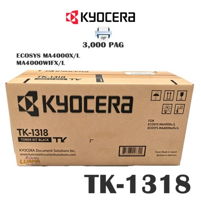 Toner Kyocera TK-1318 Para ECOSYS MA4000X/L - MA4000WIFX/L 3000 Pag