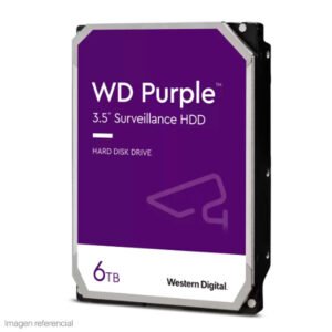 Disco duro Western Digital WD Purple, 6TB, SATA 6.0 Gb/s, 5400 RPM, 256MB Cache, 3.5”.