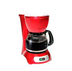 Cafetera Continental Electric CM43655-02, 4 tazas, antigoteo, filtro permanente, roja.