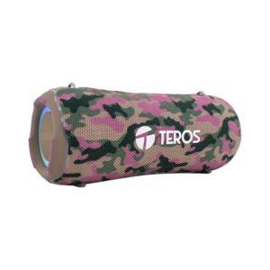 Parlante TEROS Ultra TE-6046M, BT 5.3, RGB, TWS, color marrón militar camuflado