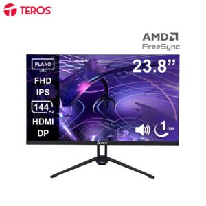 Monitor plano TEROS TE-2417S, 23.8” FHD IPS, 144Hz, 1ms, HDMI, DP, Audio out, Parlantes