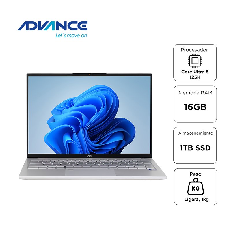 Notebook Advance NV7050 14” WUXGA IPS Core Ultra 5 125H 4.5GHz 16GB LPDDR5-6400
