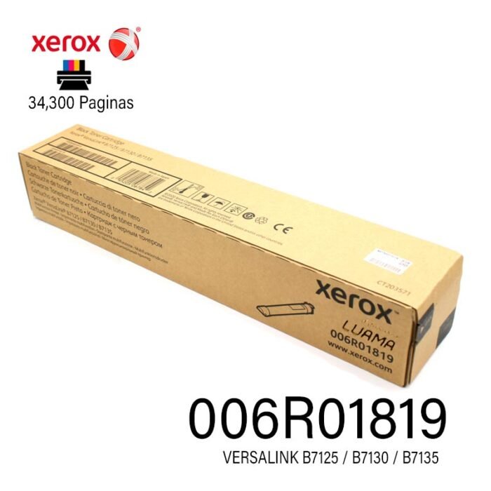 Toner Xerox 006R01819 PARA VERSALINK B7125/B7130/B7135 Negro 34.300 Paginas