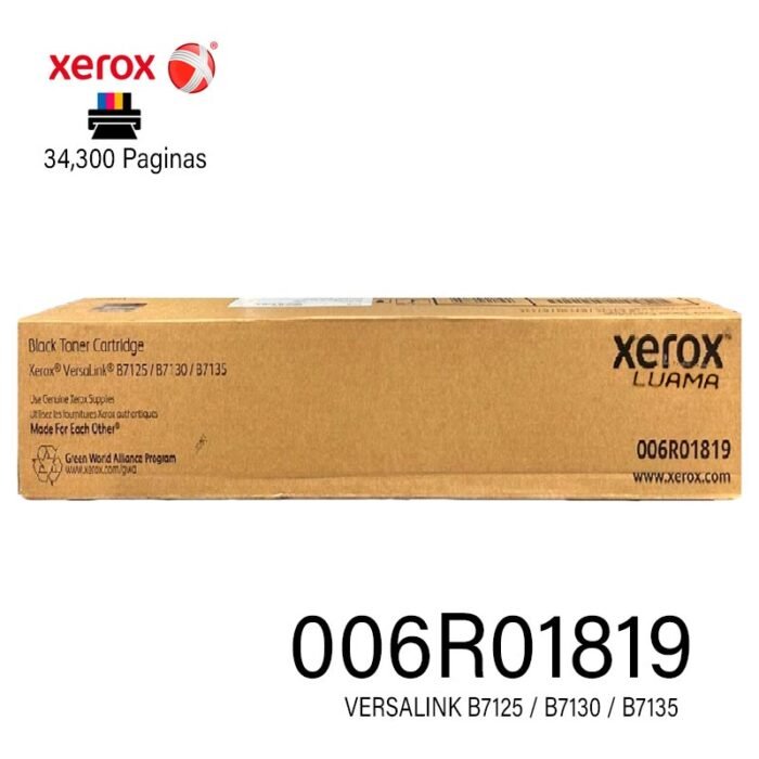 Toner Xerox 006R01819 PARA VERSALINK B7125/B7130/B7135 Negro 34.300 Paginas